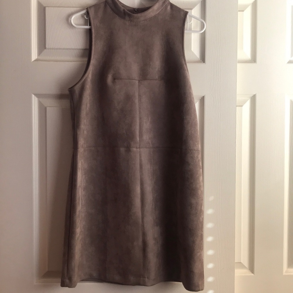 ASTR sleeveless faux suede dress